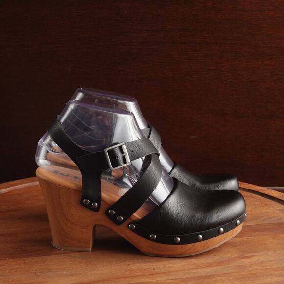 Kork-Ease Shoes - Korks Clogs WMS SZ 7M BLK Abloom Strappy Leather Platform Preppy Academia Shoes